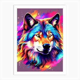 Colorful Wolf 1 Art Print