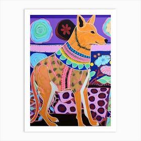 Maximalist Animal Painting Dingo 2 Art Print