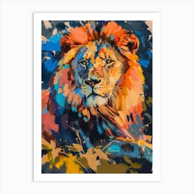 Asiatic Lion Fauvist Painting 3 Art Print