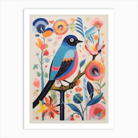 Colourful Scandi Bird Barn Swallow 4 Art Print