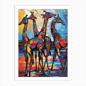 Abstract Geometric Giraffe 2 Art Print