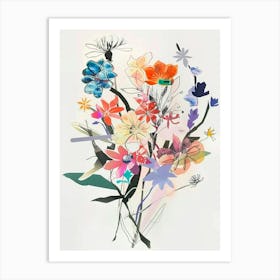 Edelweiss Collage Flower Bouquet Art Print