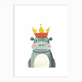 Little Hippo 6 Wearing A Crown Art Print