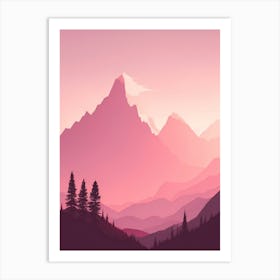 Misty Mountains Vertical Background In Pink Tone 38 Art Print