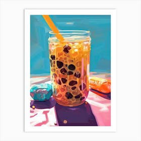 Bubble Tea Oil Painting 4 Art Print