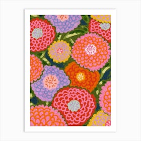 Zinnia Flowers Art Print