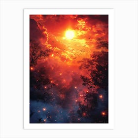 Sunset In The Forest 8 Art Print