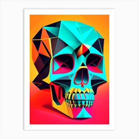 Skull With Geometric Designs 2 Pop Art Art Print