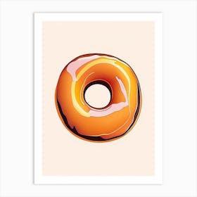 Caramel Glazed Donut Abstract Line Drawing 2 Art Print