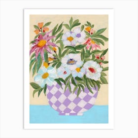 Checkered Pot Art Print