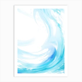 Blue Ocean Wave Watercolor Vertical Composition 8 Art Print