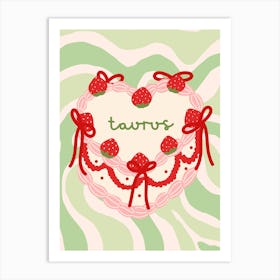 Taurus Coquette Cake Art Print