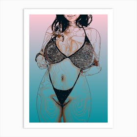 Sexy Woman Abstract Geometric (15) Art Print