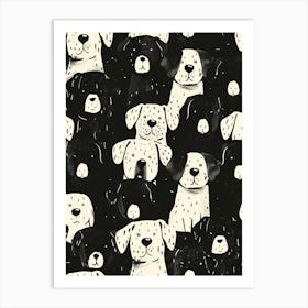 Perfectly Repeatable Artwork With Cute Dog Faces 02 Art Print