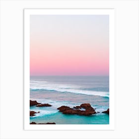 Cala Estreta Beach, Costa Brava, Spain Pink Photography 2 Art Print