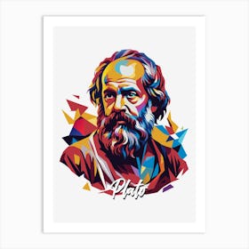 Plato 03 Portrait WPAP Pop Art Art Print