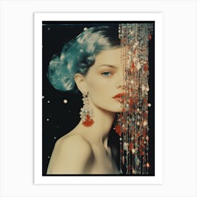 Woman With Blue Hair Art Print