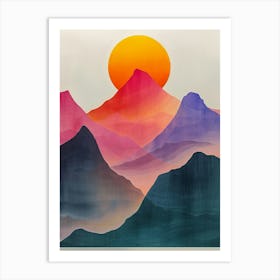 Sunset Over The Mountains 5 Art Print