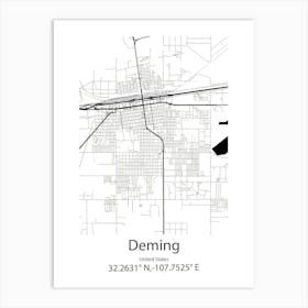 Deming,United States Minimalist Map Art Print