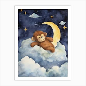 Baby Orangutan 4 Sleeping In The Clouds Art Print