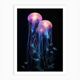 Comb Jellyfish Neon 2 Art Print
