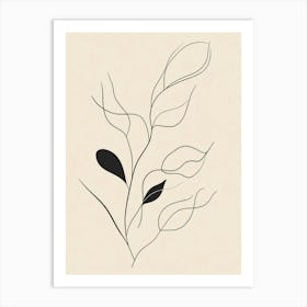 Abstract Drawing Of A Leaf Art Print