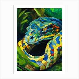 Sumatran Pit Viper Snake Painting Art Print