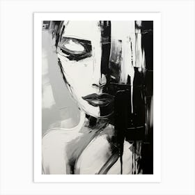 Emotions Abstract Black And White 2 Art Print