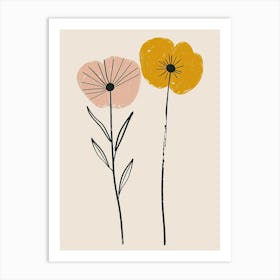 Gaborone Flower Market Boho Minimalist Style 1 Art Print