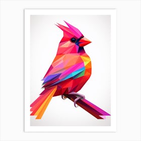 Colourful Geometric Bird Cardinal 5 Art Print