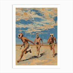 Men Running Desert 3 Fy V Art Print