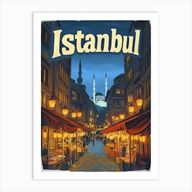 Aihrgdesign A Classic 1960s Travel Poster For Istanbul Art Print