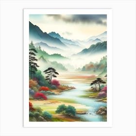 Japanese Landscape Painting Art Print