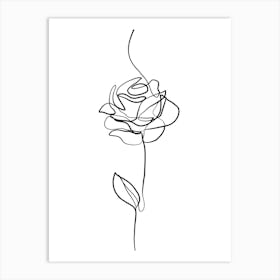 Rose Line Drawing Art Print