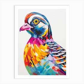 Colourful Bird Painting Partridge 4 Art Print