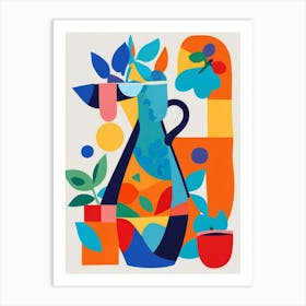 Flower vase in abstract style Art Print