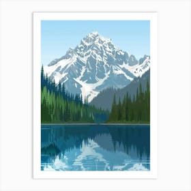 Mountain Reflected In A Lake Art Print