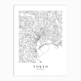 Tokyo Japan Street Map Minimal Art Print