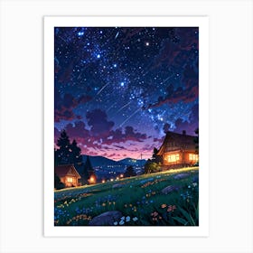 Night Sky Anime aesthetic 14 Art Print