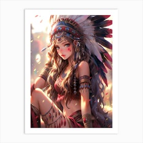 American Warrior Girl Art Print