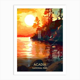 Acadia National Park Travel Poster Illustration Style 3 Art Print