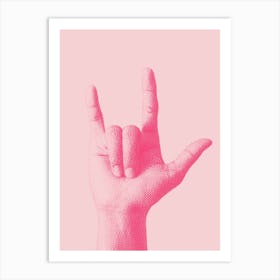 Pink Rock Hand Sign Art Print