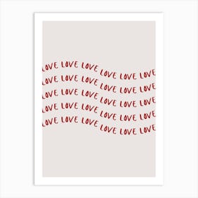 Red & Neutral Love Wave Art Print