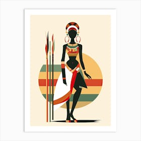 African Tribal Woman: Minimalist Aura Art Print