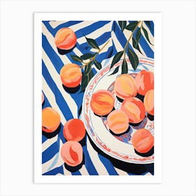 Peaches Fruit Summer Illustration 1 Art Print