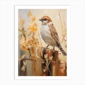 Bird Painting House Sparrow 2 Art Print