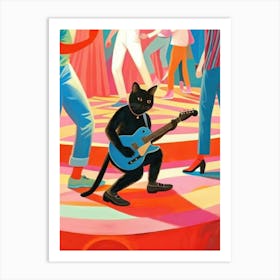 Cat Playing Guitar 1 Art Print