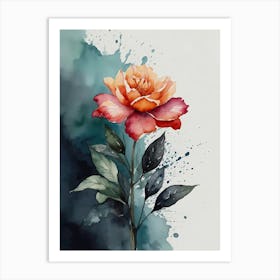 Watercolor Rose Canvas Print Art Print