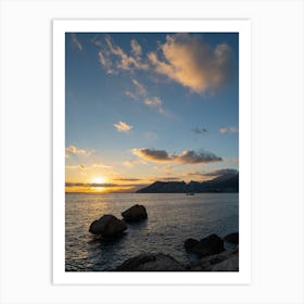 Sunset over the Mediterranean Sea Art Print