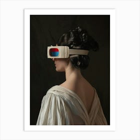 Woman Wearing A 3d Glasses Art Print